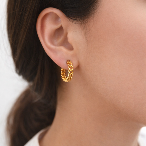 Boucles d'oreilles Lune Twist — Acier inoxydable