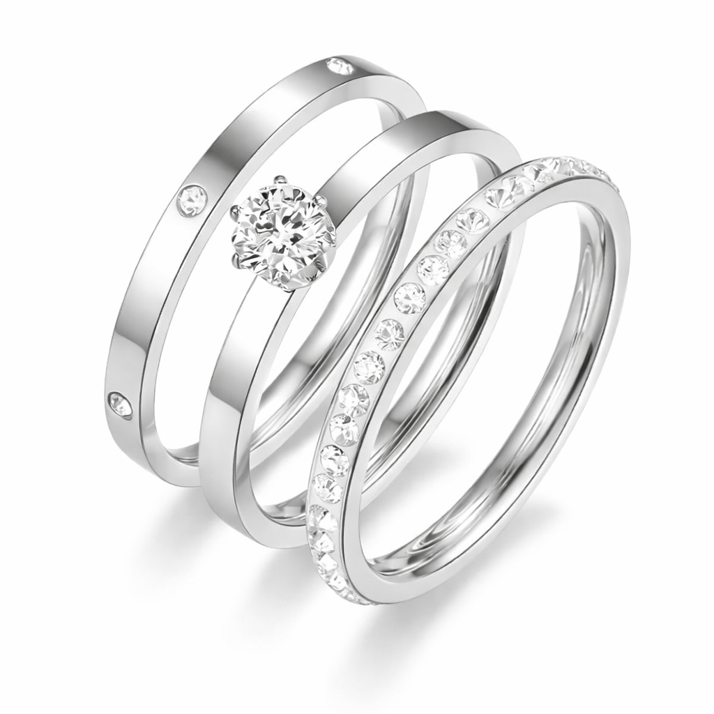 Bague Sephora – Acier Inoxydable à 3 Anneaux