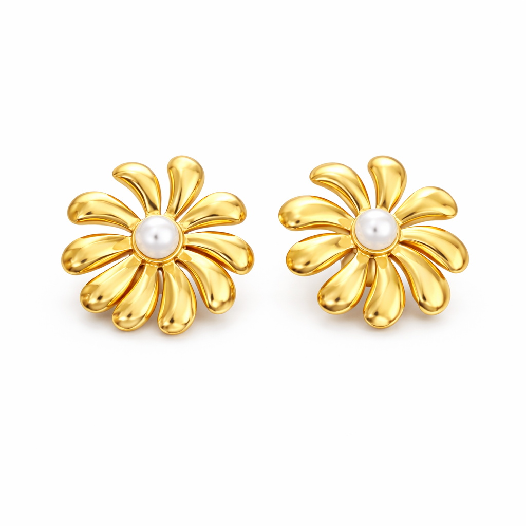 Boucles d’oreilles Iris Drop pétale sculpté