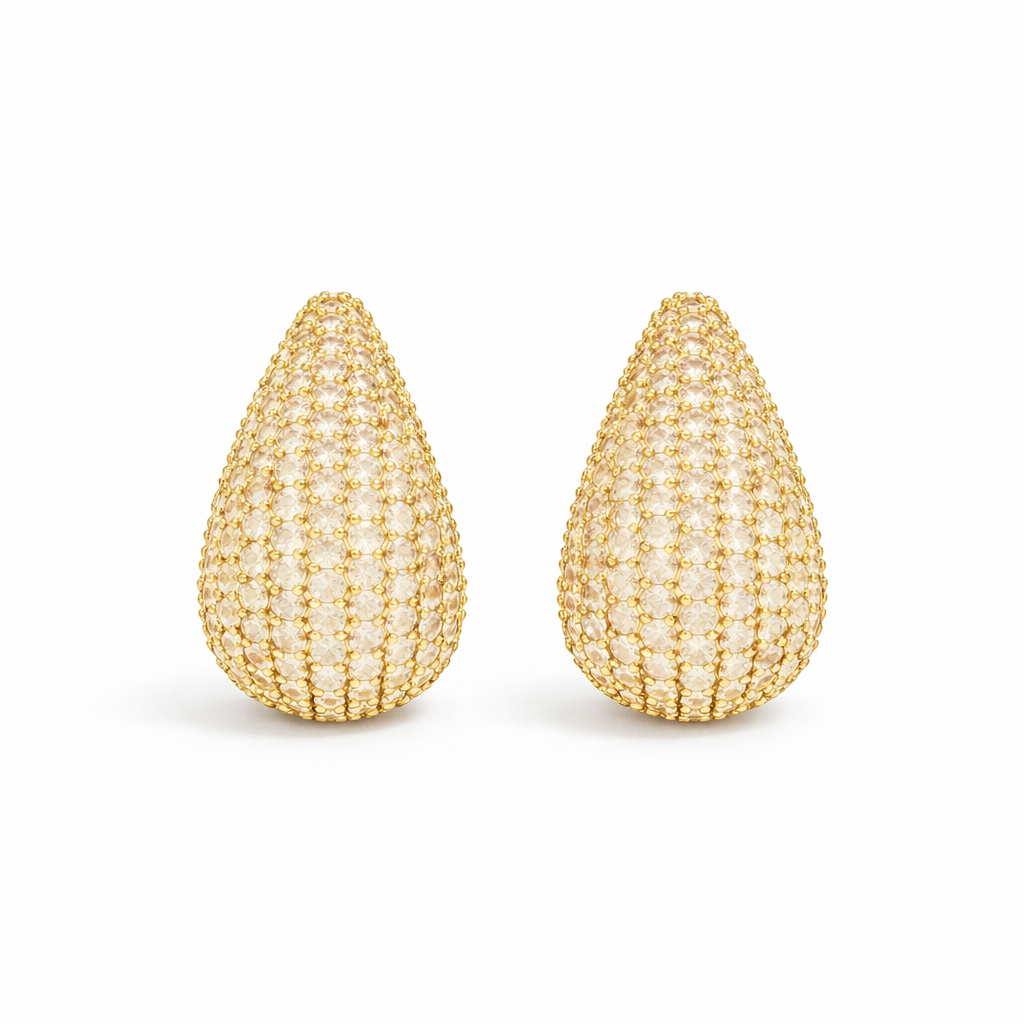 Boucles d’Oreilles Maely Goutte Pavée (Doré & Argenté)