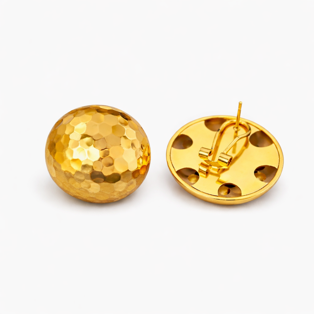 Boucles d’oreilles Nova rondes effet martelé
