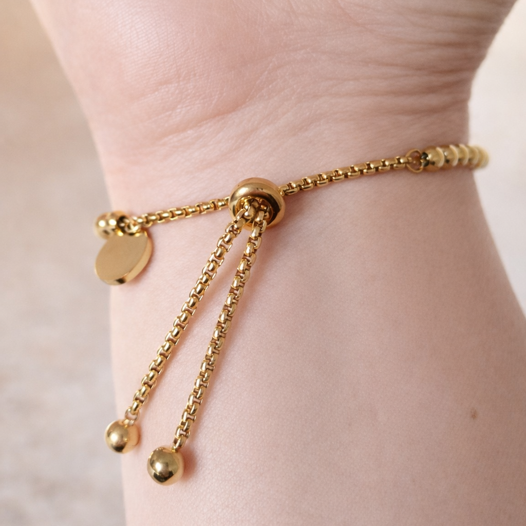 Bracelet Olyne Perles Dorées Réglable