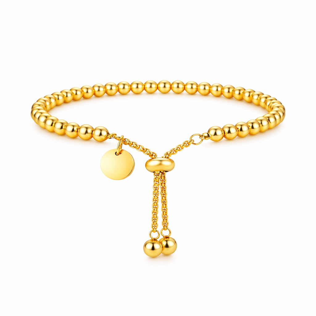 Bracelet Olyne Perles Dorées Réglable
